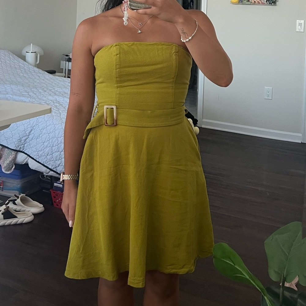 Green Strapless Dress